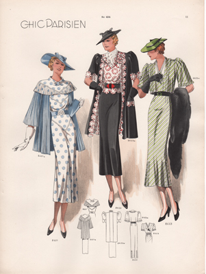 Chic Paris fashion prints from 1936